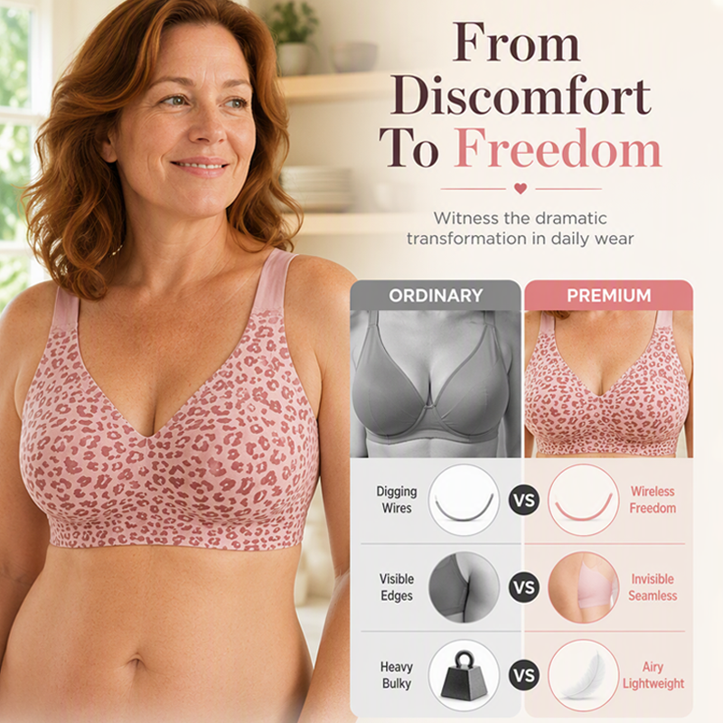 Women's Leopard Print Wireless Push-Up Bra