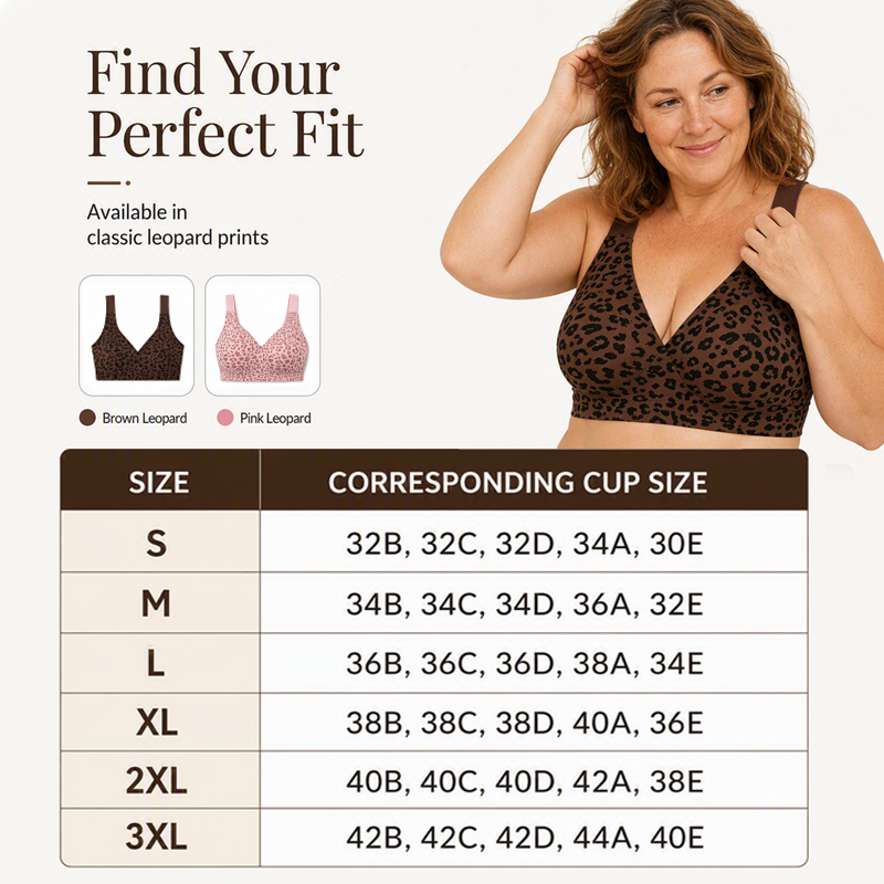 Women's Leopard Print Wireless Push-Up Bra