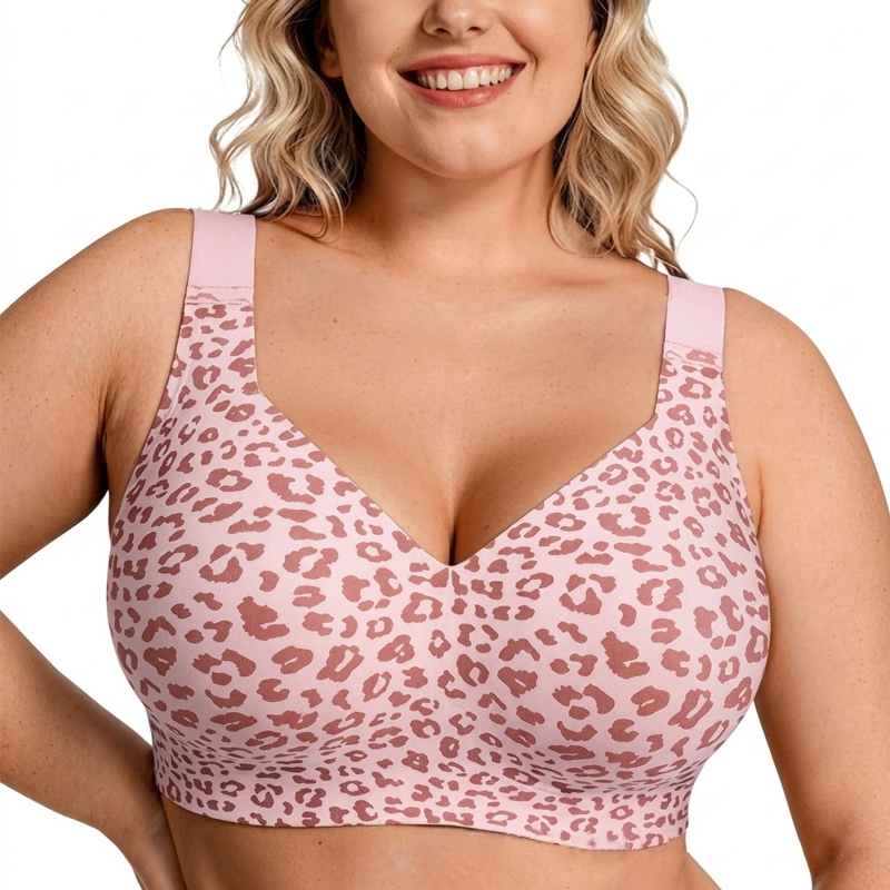 Women's Leopard Print Wireless Push-Up Bra