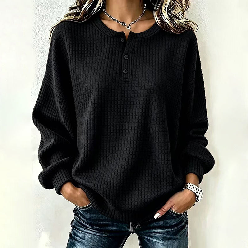 Men's Casual Waffle Knit Sweatshirt