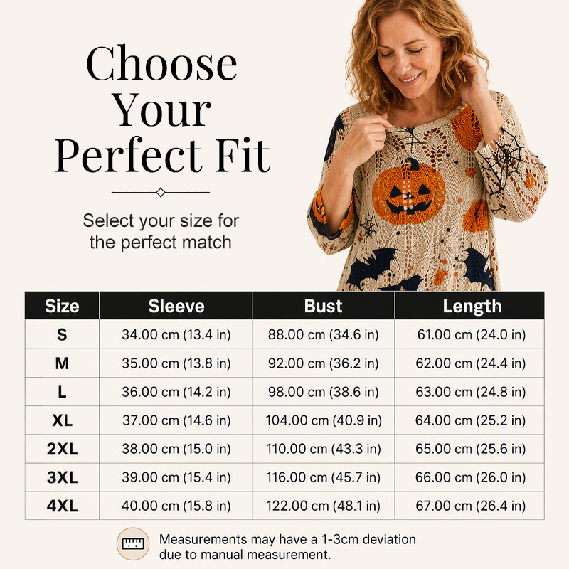 Women's Halloween Pumpkin Crochet Knit Top