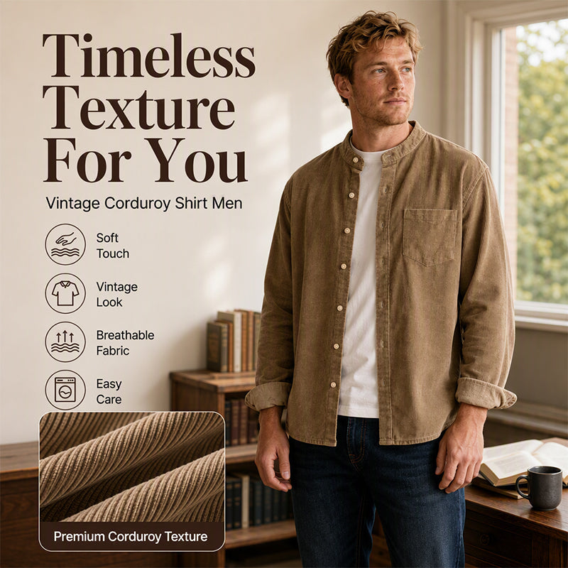 Men's Casual Corduroy Long Sleeve Shirt