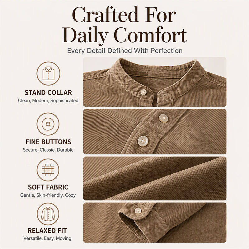 Men's Casual Corduroy Long Sleeve Shirt