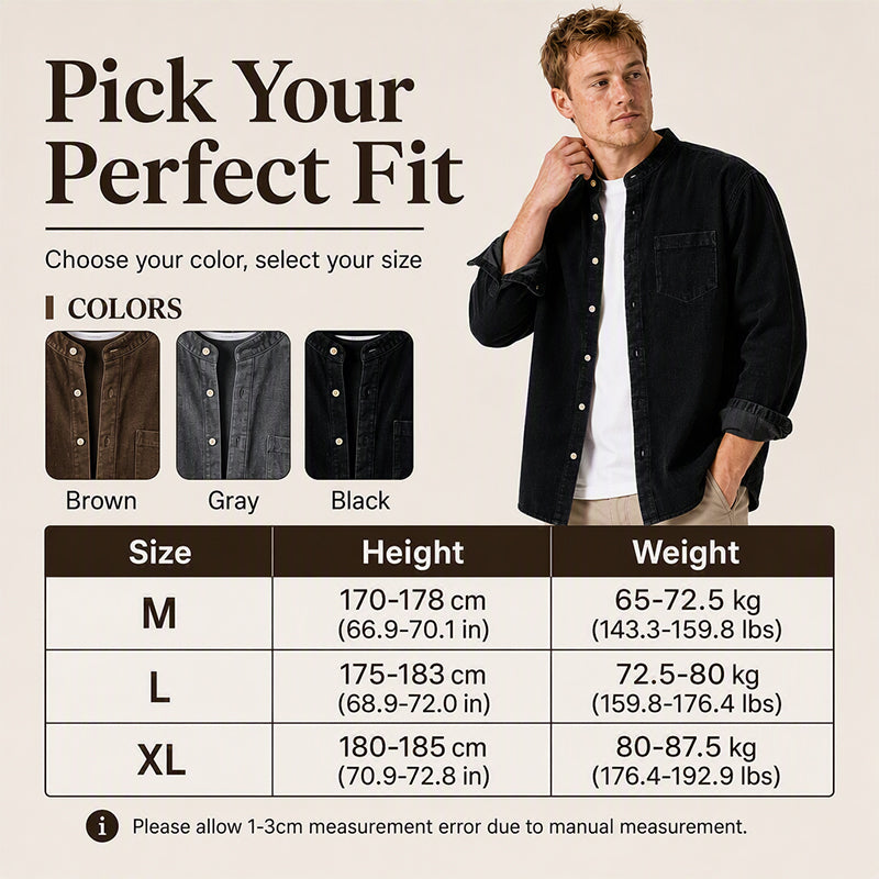 Men's Casual Corduroy Long Sleeve Shirt