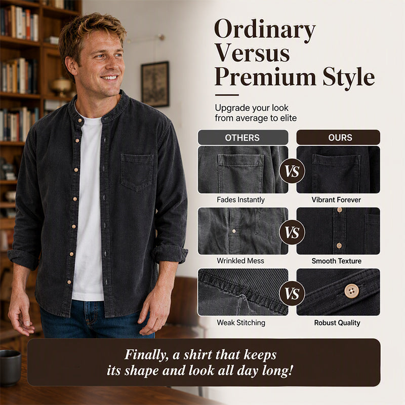Men's Casual Corduroy Long Sleeve Shirt