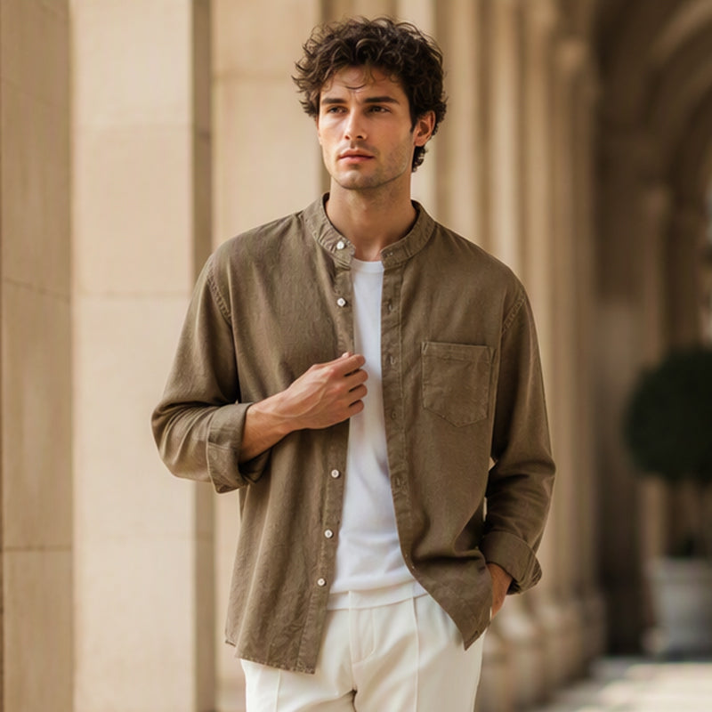 Men's Casual Corduroy Long Sleeve Shirt