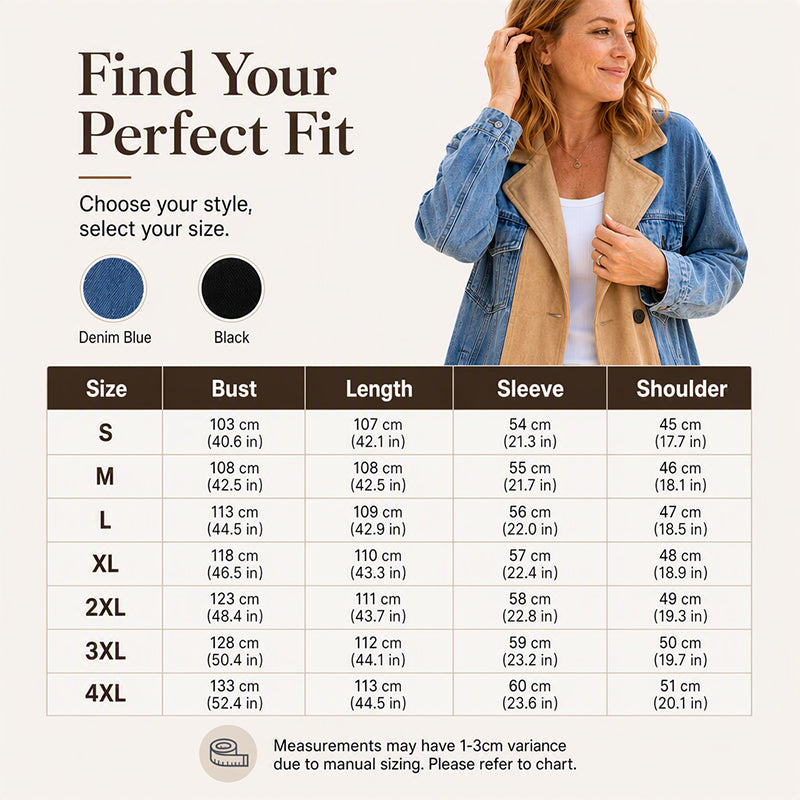 Women's Denim Patchwork Lapel Jacket