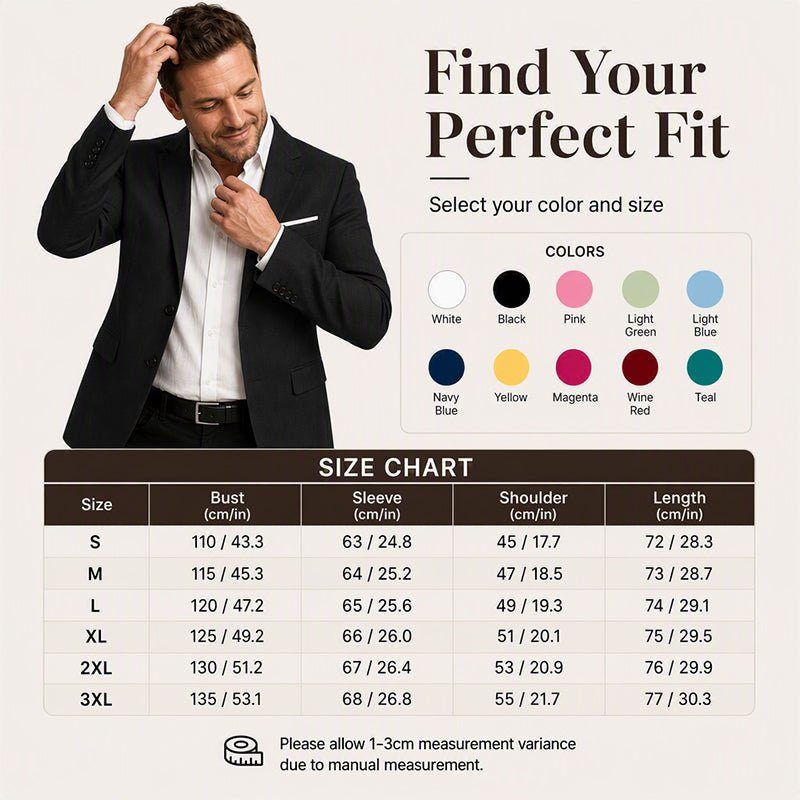 Men's Classic Slim Fit Two-Button Blazer