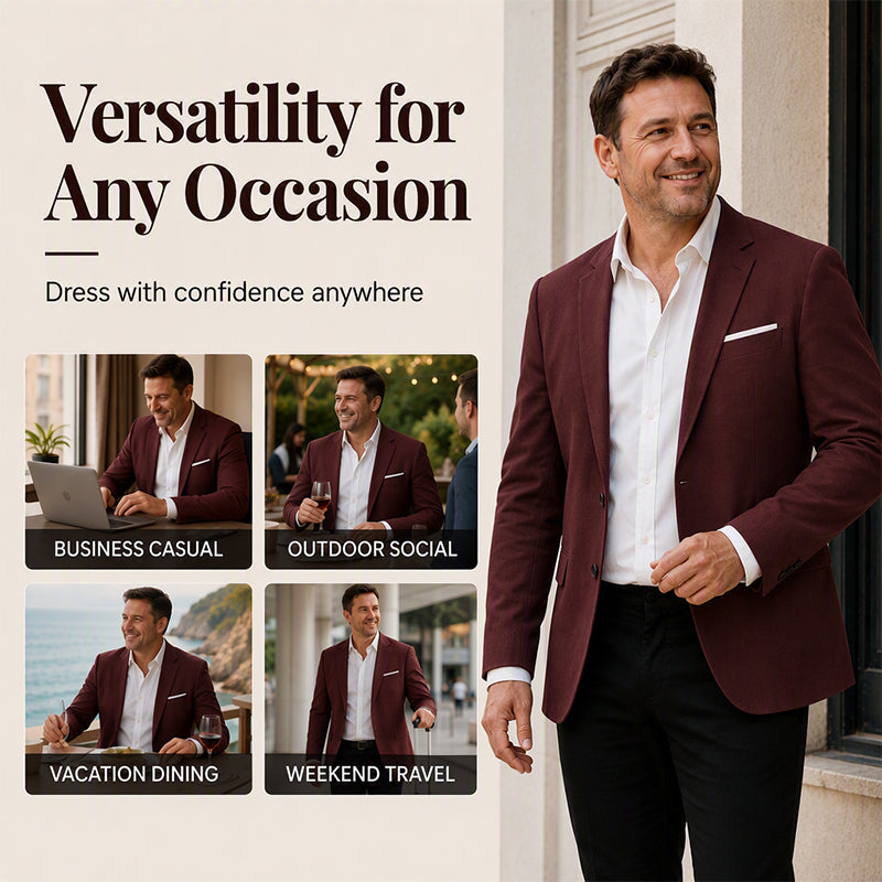 Men's Classic Slim Fit Two-Button Blazer