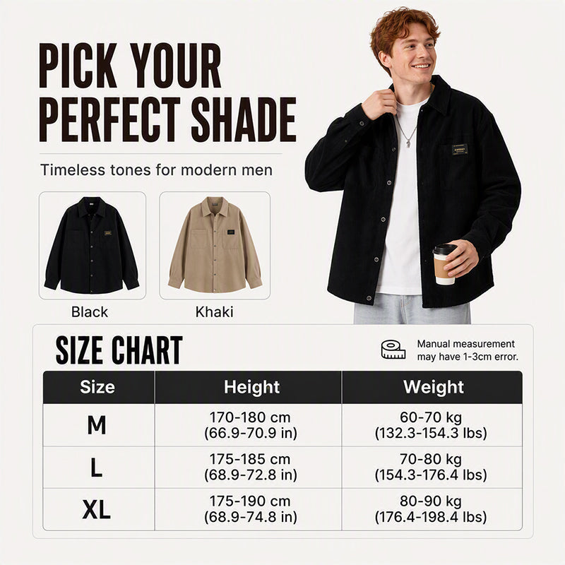 Men's Casual Corduroy Shirt Jacket