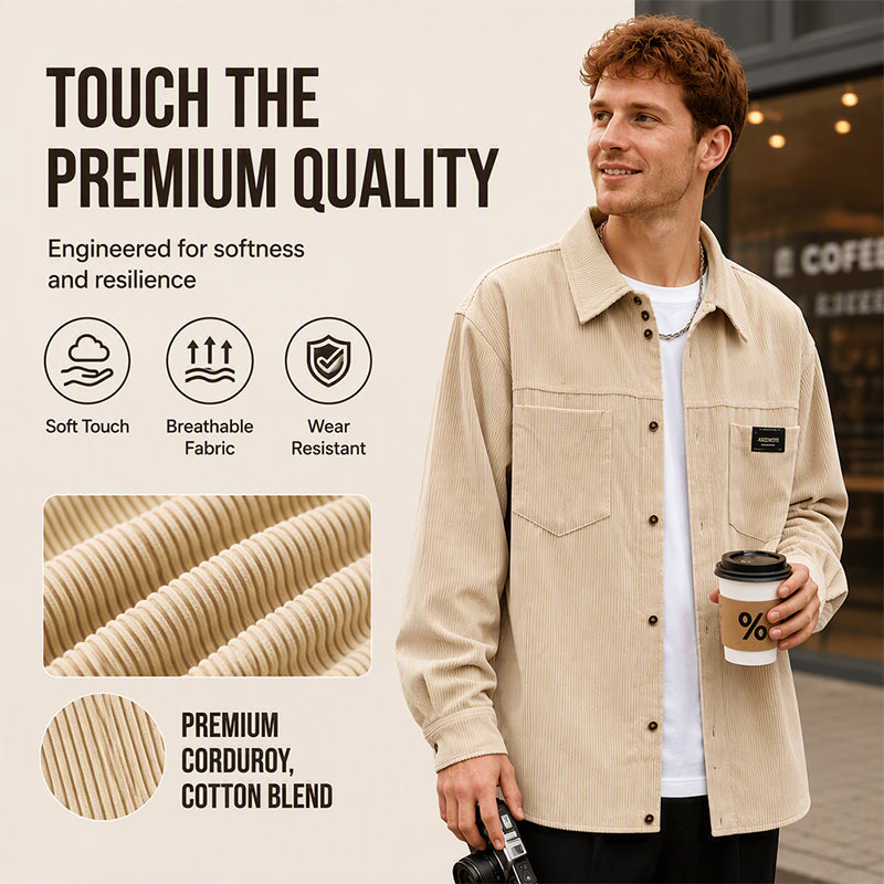 Men's Casual Corduroy Shirt Jacket