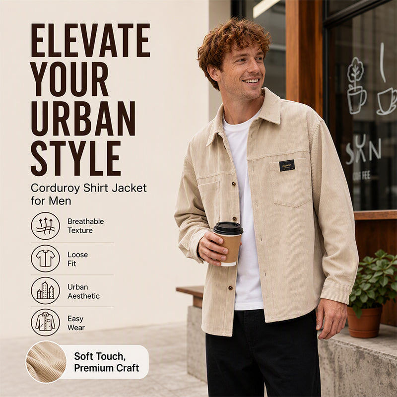 Men's Casual Corduroy Shirt Jacket