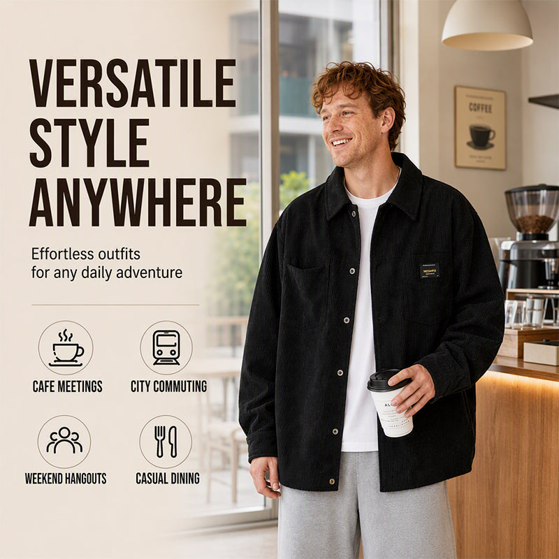 Men's Casual Corduroy Shirt Jacket