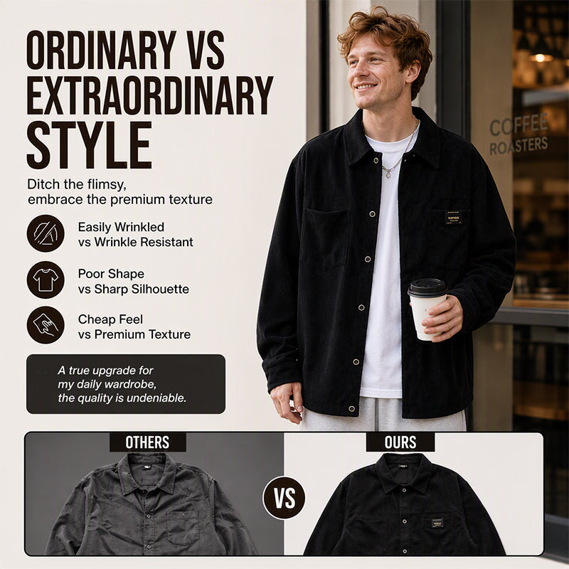 Men's Casual Corduroy Shirt Jacket