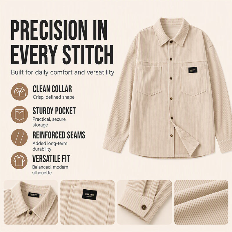 Men's Casual Corduroy Shirt Jacket
