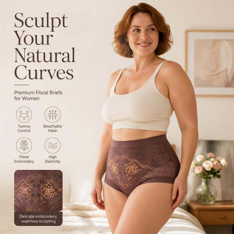 Women's High Waist Tummy Control Lace Panties