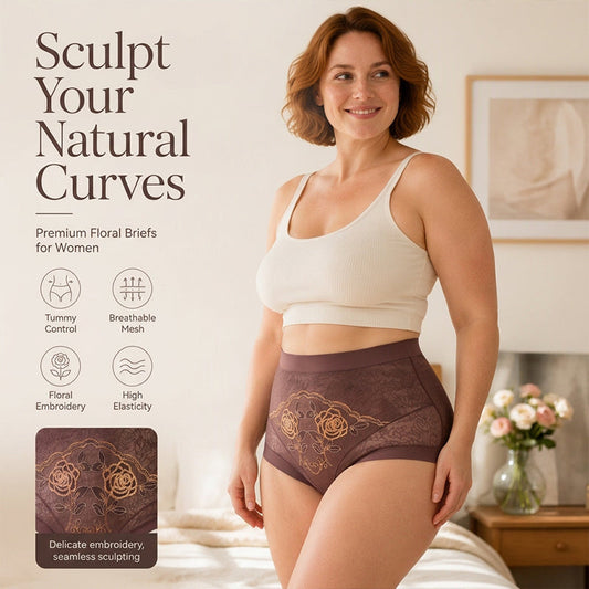 Women's High Waist Tummy Control Lace Panties
