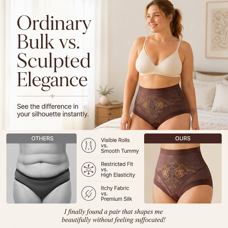 Women's High Waist Tummy Control Lace Panties