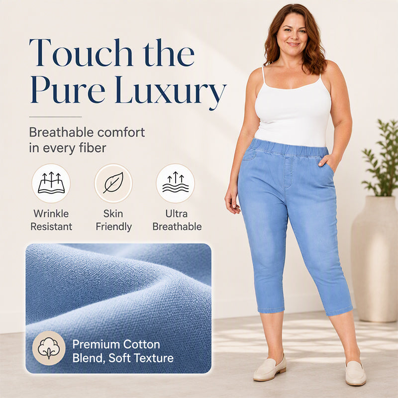 Women's Plus Size Stretch Capri Jeans