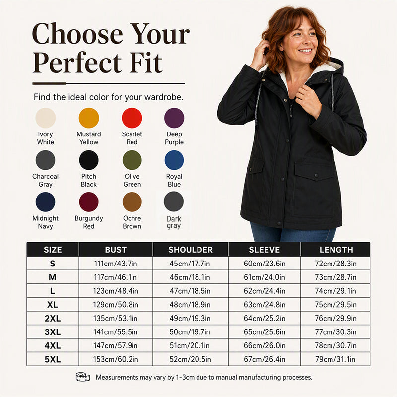 Women's Plush-Lined Windproof Hooded Jacket