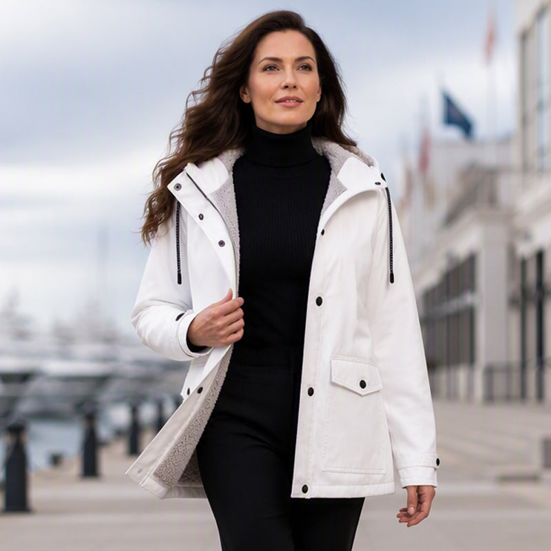 Women's Plush-Lined Windproof Hooded Jacket