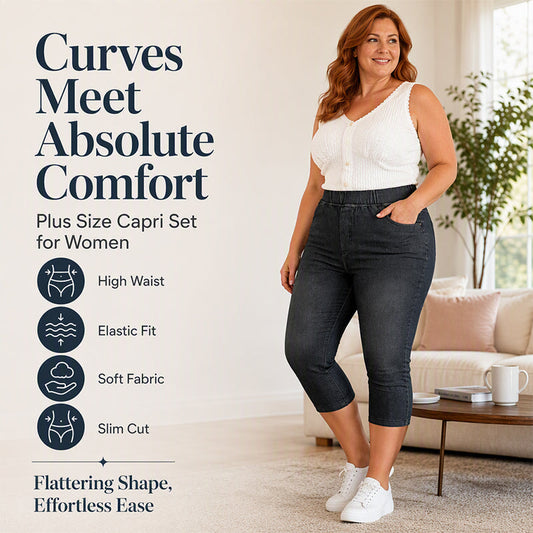 Women's Plus Size Stretch Capri Jeans