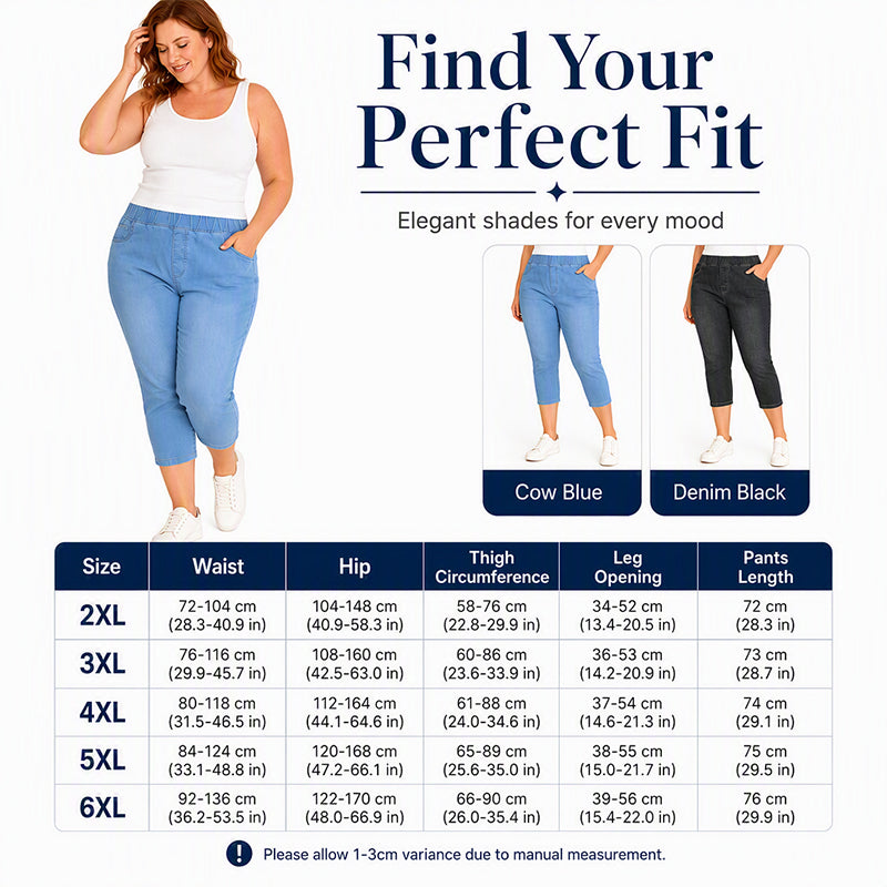 Women's Plus Size Stretch Capri Jeans