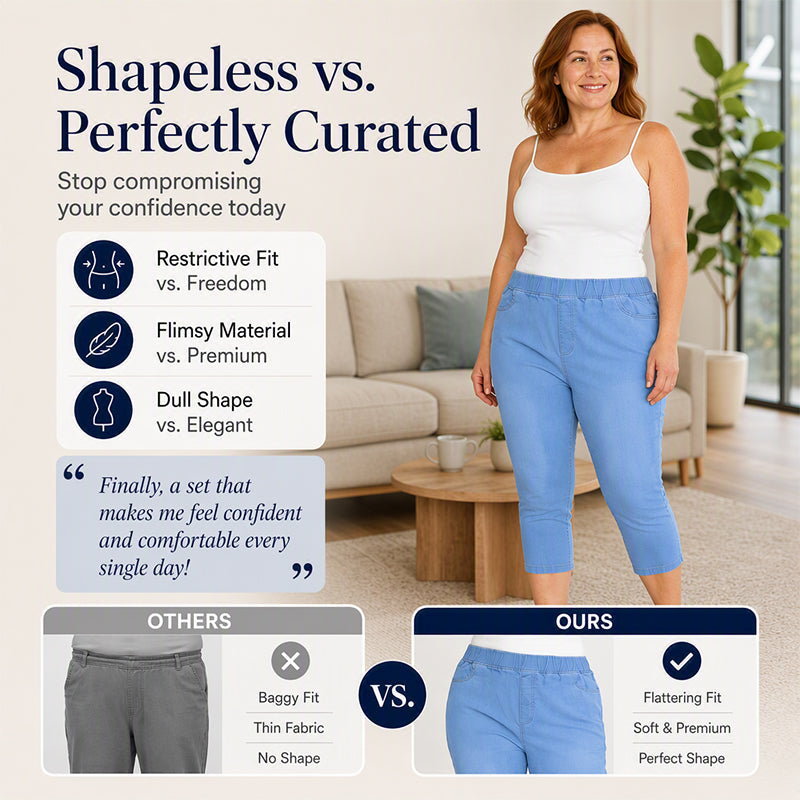 Women's Plus Size Stretch Capri Jeans
