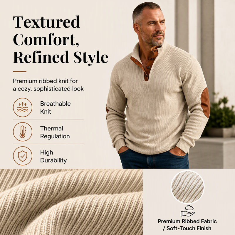 Men's Corduroy Stand Collar Sweatshirt