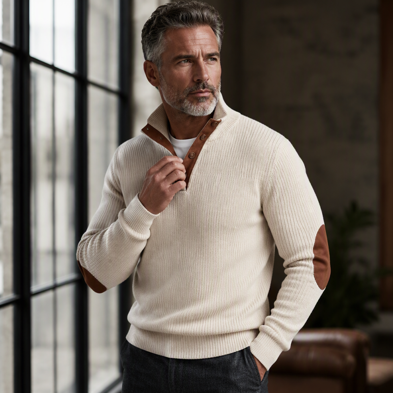 Men's Corduroy Stand Collar Sweatshirt