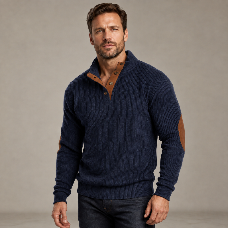 Men's Corduroy Stand Collar Sweatshirt