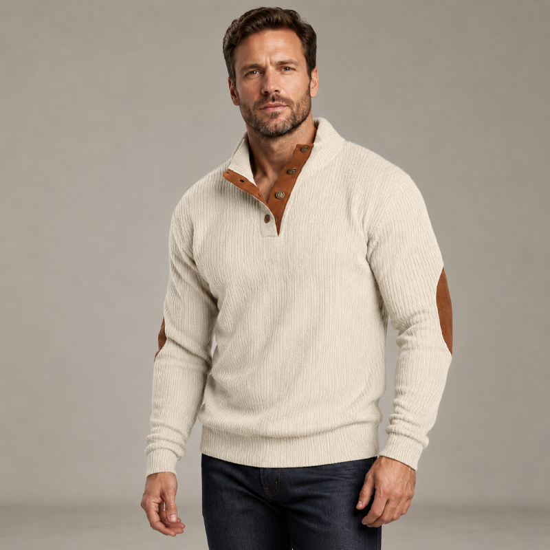 Men's Corduroy Stand Collar Sweatshirt