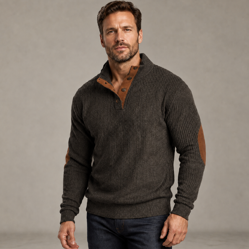 Men's Corduroy Stand Collar Sweatshirt