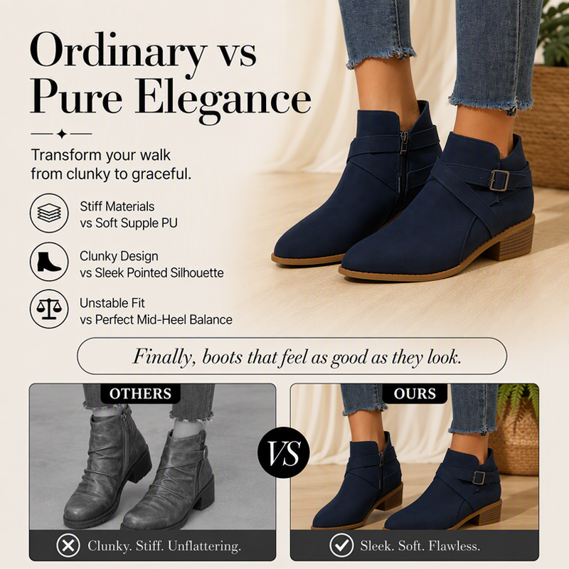 Women's Retro Pointed Toe Chelsea Boots