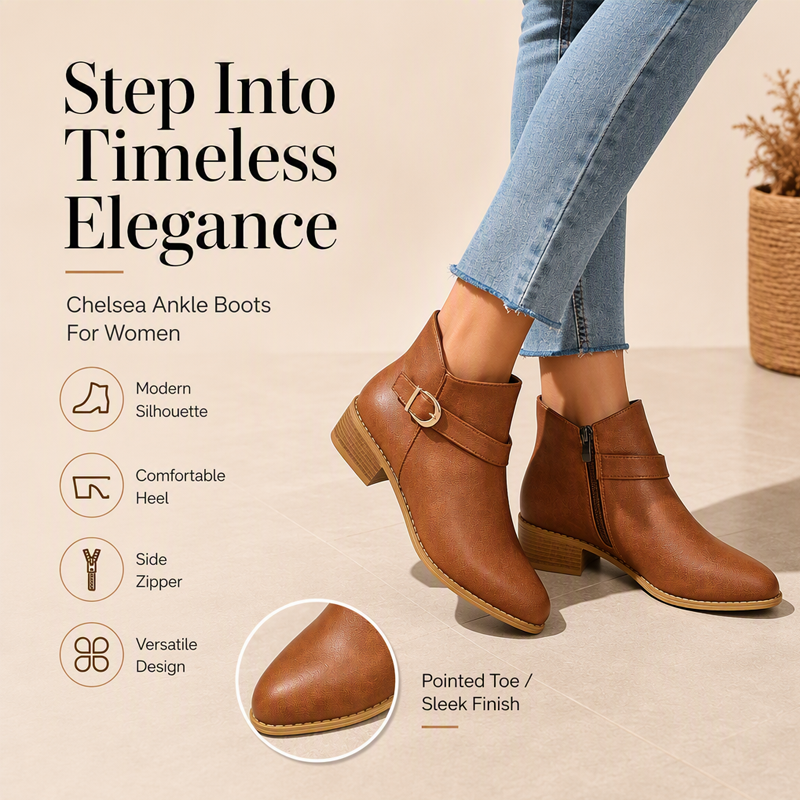 Women's Retro Ankle Boots with Side Zipper