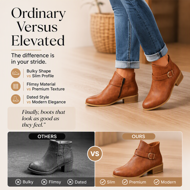 Women's Retro Ankle Boots with Side Zipper