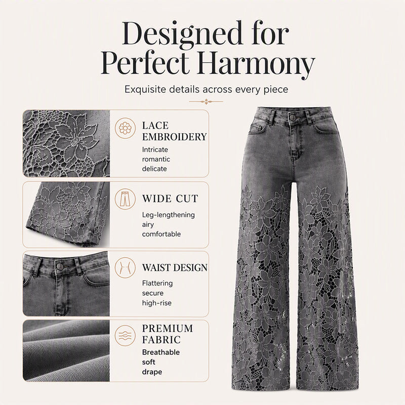 Women's Hollow-Out Lace Patchwork Jeans