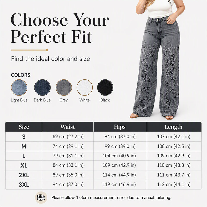Women's Hollow-Out Lace Patchwork Jeans