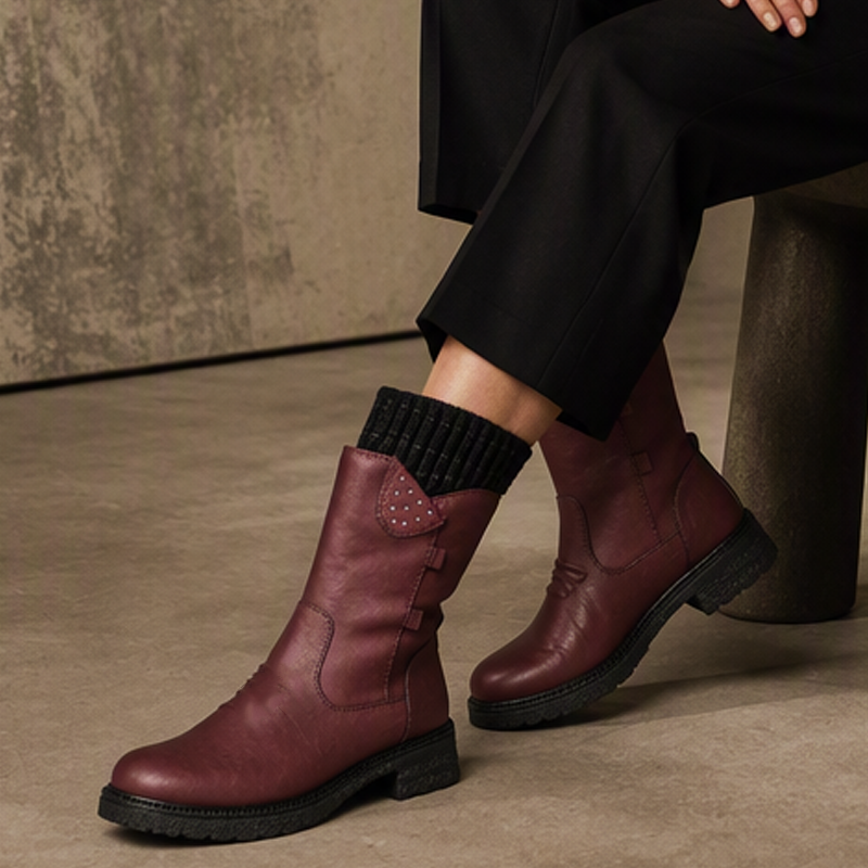 Women's Warm Mid-Calf Boots with Side Zipper
