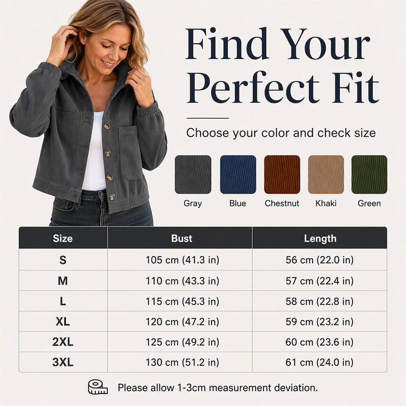 Women's Casual Corduroy Hooded Jacket