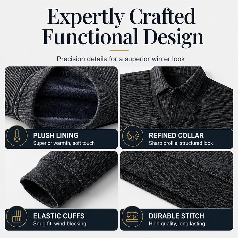 Men's Fake 2-Piece Thickened Sweatshirt
