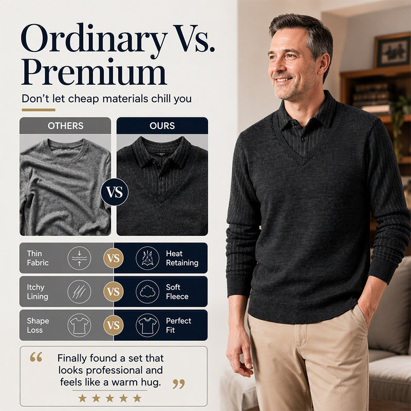 Men's Fake 2-Piece Thickened Sweatshirt