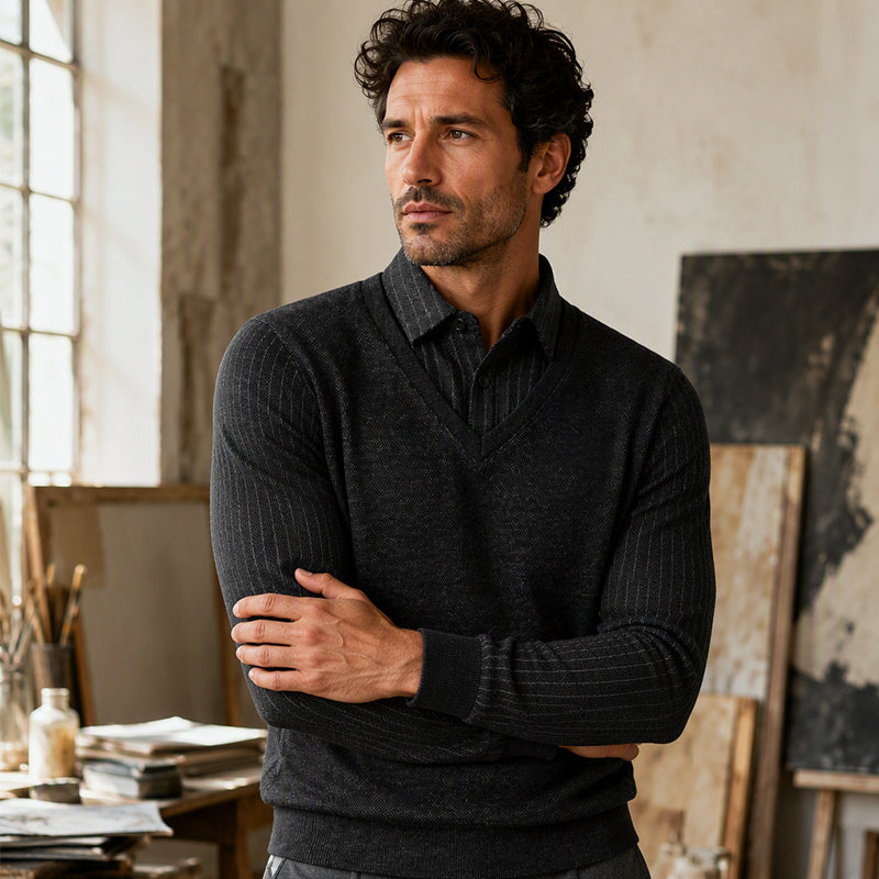 Men's Fake 2-Piece Thickened Sweatshirt