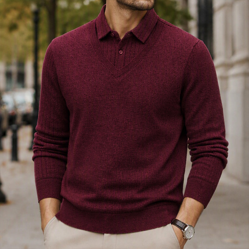 Men's Fake 2-Piece Thickened Sweatshirt