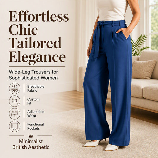 Women's Wide-Leg Pants with Tie Waist