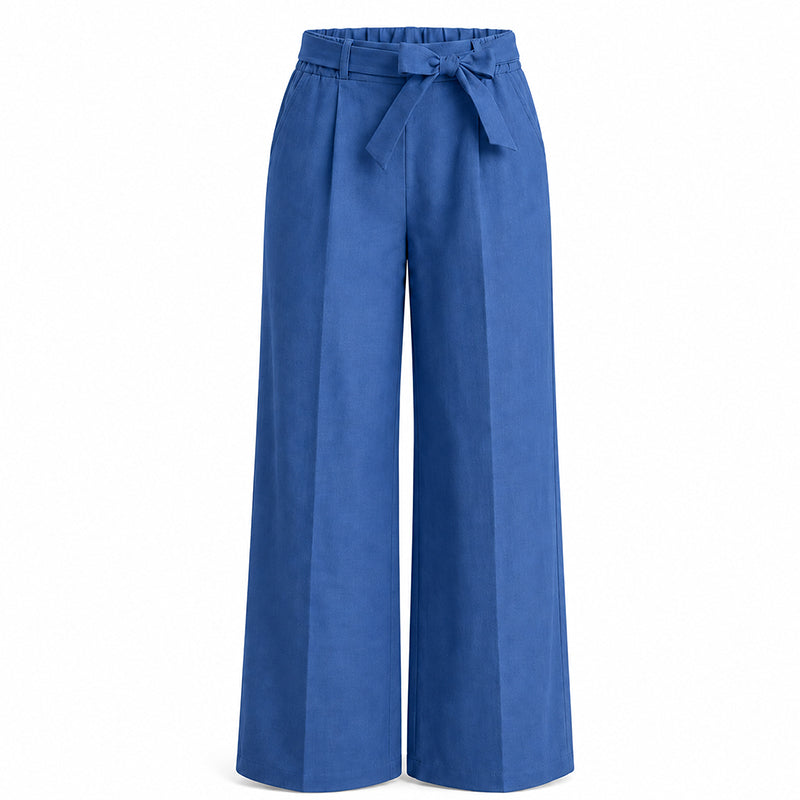 Women's Wide-Leg Pants with Tie Waist