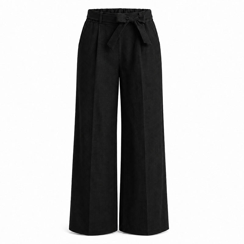 Women's Wide-Leg Pants with Tie Waist