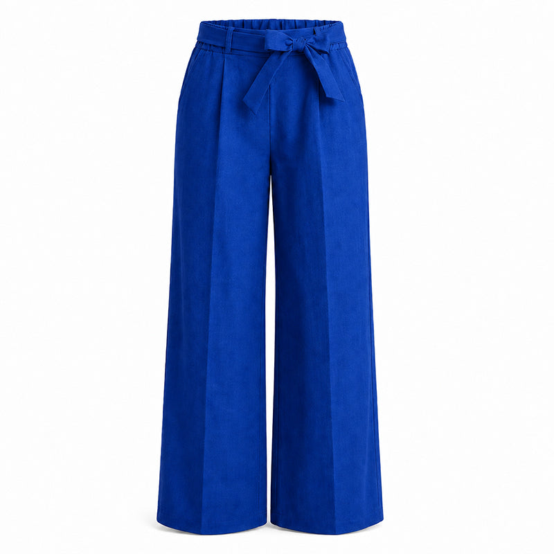Women's Wide-Leg Pants with Tie Waist