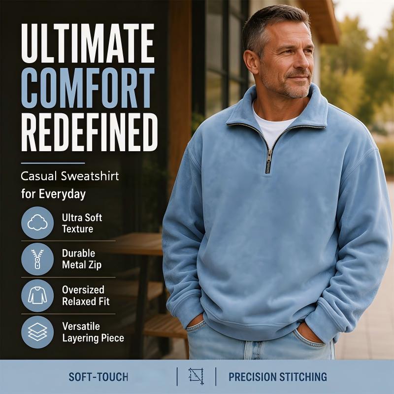 Men's Casual Quarter-Zip Sweatshirt