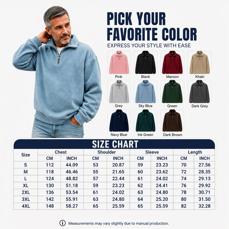 Men's Casual Quarter-Zip Sweatshirt
